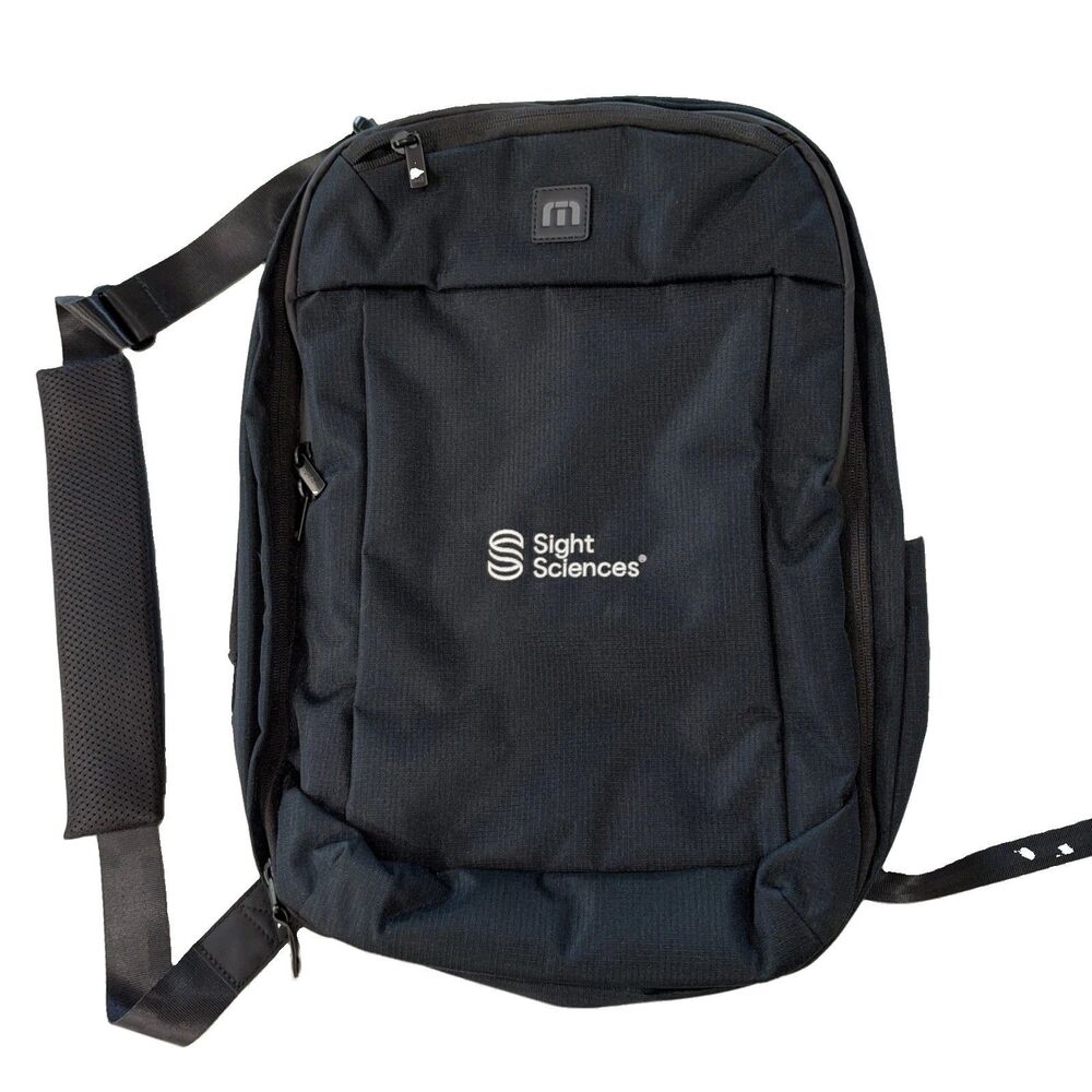Travis Mathew Lateral Convertible Water Repellent Black Backpack LOGO